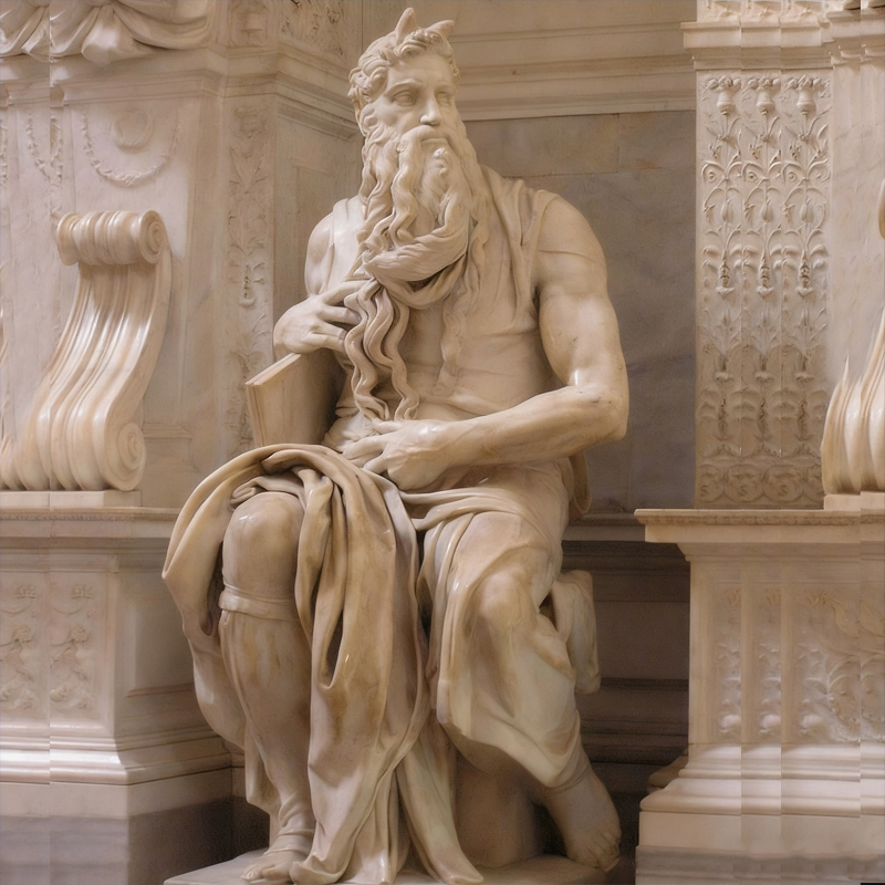 শাস্ত্রীয় মার্বেল মানব ভাস্কর্য উপবিষ্ট মূর্তি