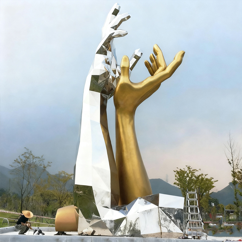 আউটডোর বিমূর্ত স্টেইনলেস স্টীল শিল্প ভাস্কর্য