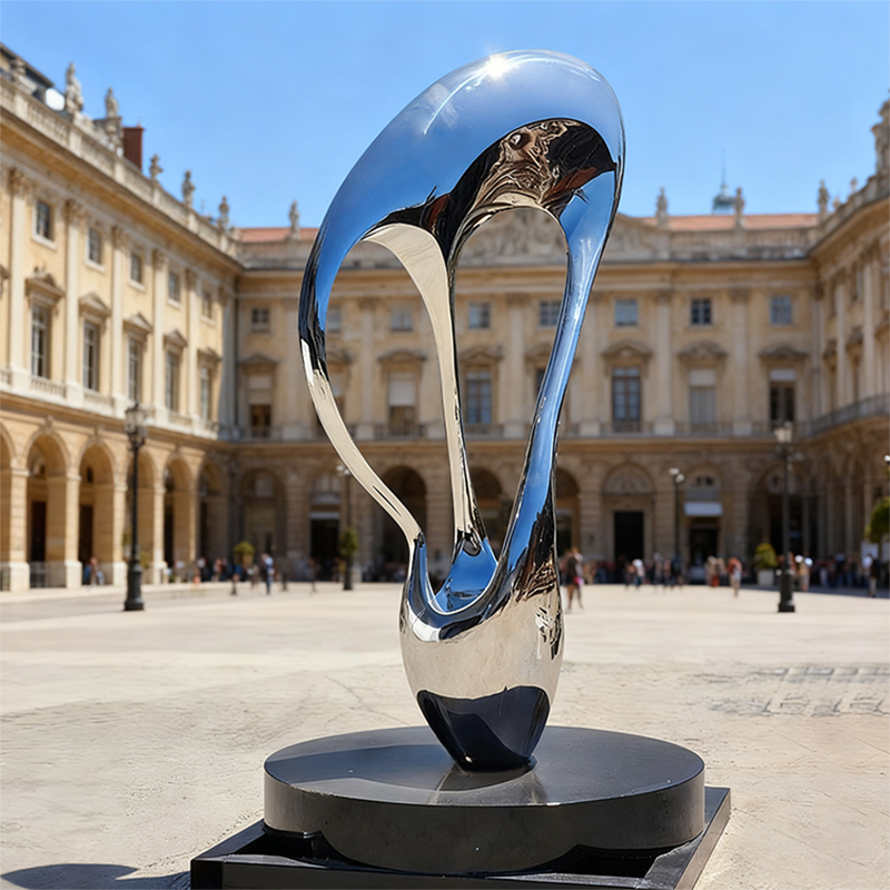 মিরর-পালিশ স্টেইনলেস স্টীল ভাস্কর্য